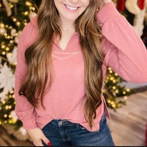 Dark rose super soft sweater top